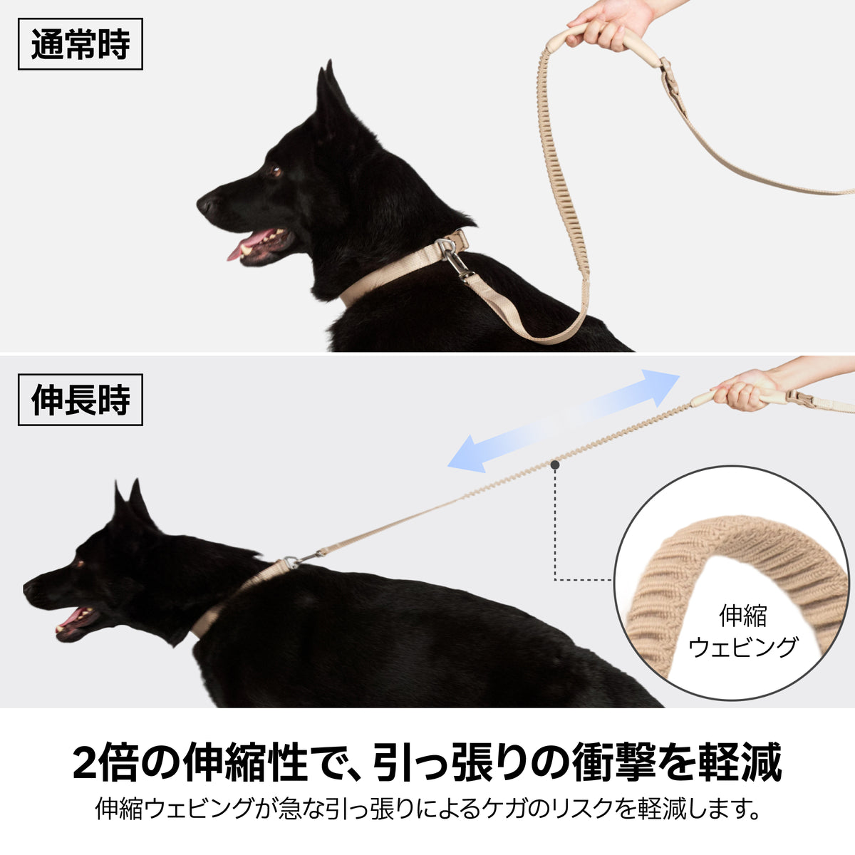 反射付・3WAYハンズフリーリード（肩掛け・腰巻き対応）｜犬用